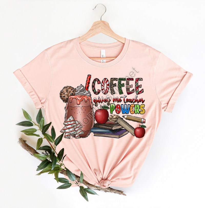 Coffee Gives Me Teacher Powers T-shirt Teacher Shirt Teacher Gift Teacher Life Teacher Appreciation Shirt Cute Teacher Shirt