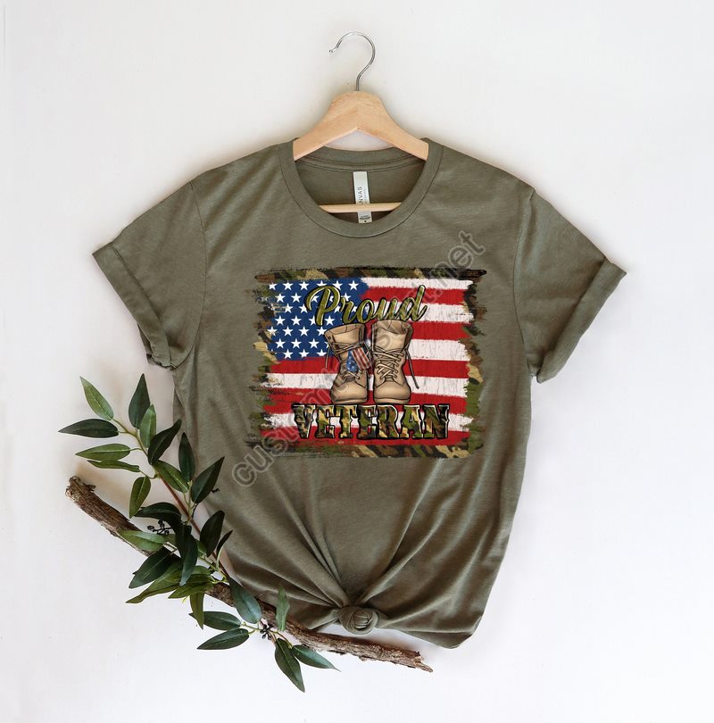 Proud Veteran American Flag Shirtamerica Soldier Trail Shirt American Shirts 4th Of July Patriotic Shirtarmy Shirtarmy Veteran Flag