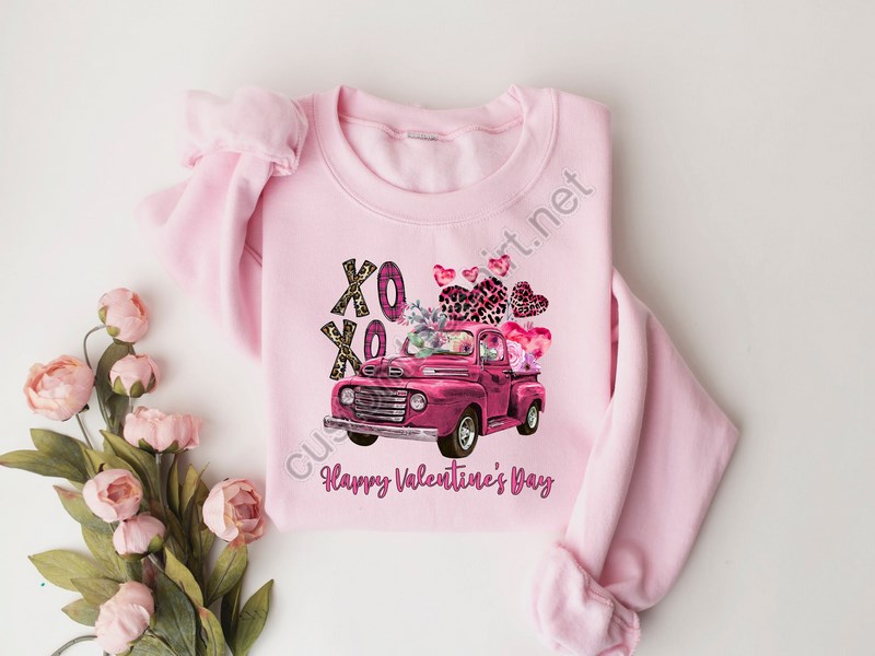 Valentine Truck Sweatshirtxoxo Valentines Day Shirts For Womanheart Shirtcute Valentine Shirtvalentines Day Giftvalentines Gift