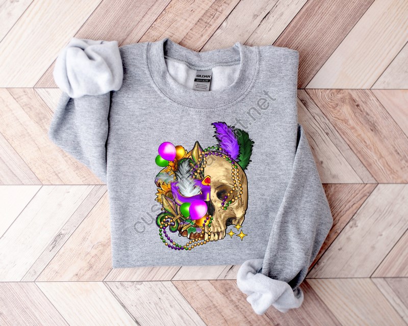 Mardi Gras Skull Sweatshirt Nola Shirtfat Tuesday Shirtflower De Luce Shirtlouisiana Shirtsaints New Orleans Shirtmardi Gras Day