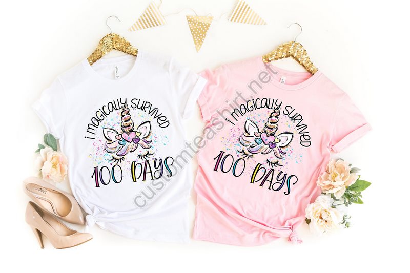 I Magically Survived 100 Days Shirt100 Days Brighter Shirtteacher Shirt100th Day Of Schoolback To School Shirtunicorn 100 Days Shirt