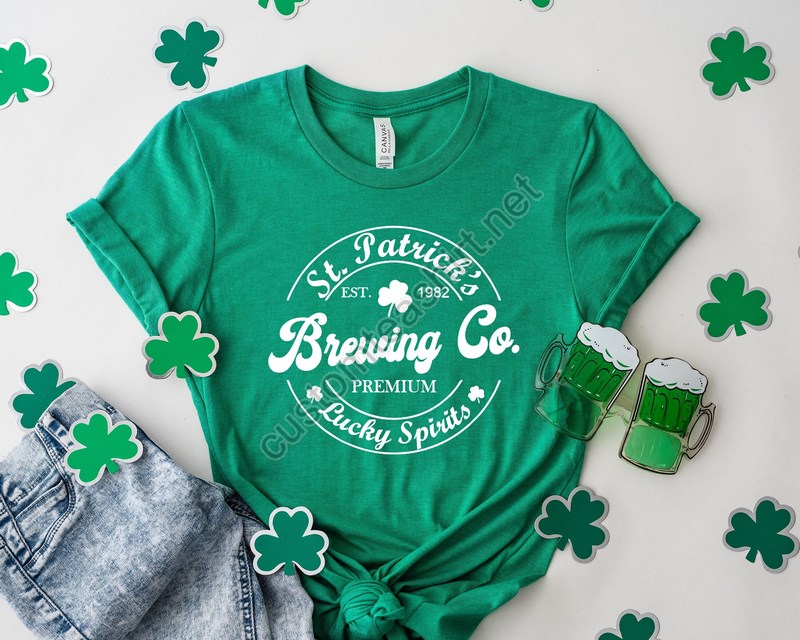 Stpatricks Brewing Coshirt Lucky Tshirt Irish T Shirt Shamrocks T-shirtfamily Matching St Patrick's Day Gift Teewestern Lucky Shirt