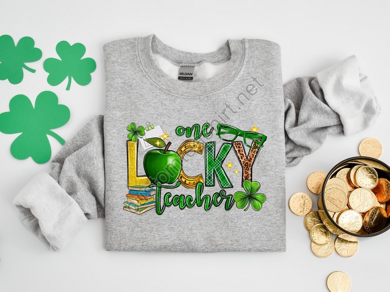 One Lucky Teacher Shirt Stpatrick Day Teacher Shirt Shamrock T-shirt Teacher Gift Blessed Teacher Lucky Shirt Lucky Teacher Tee