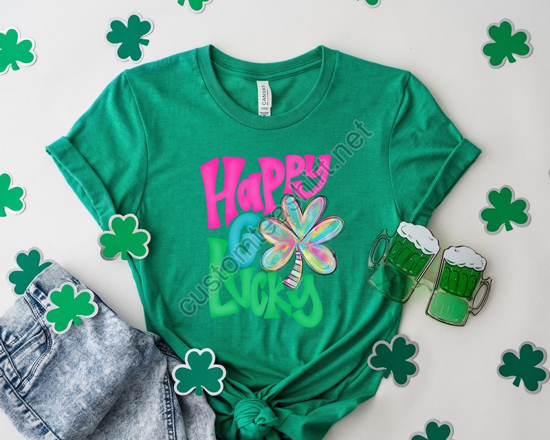 Shamrock St Patrick's Day Shirt Lucky Shirt Happy Go Lucky Shamrock Shirt St Patty's Shirt St Patrick's Day Gift Irish Shirt