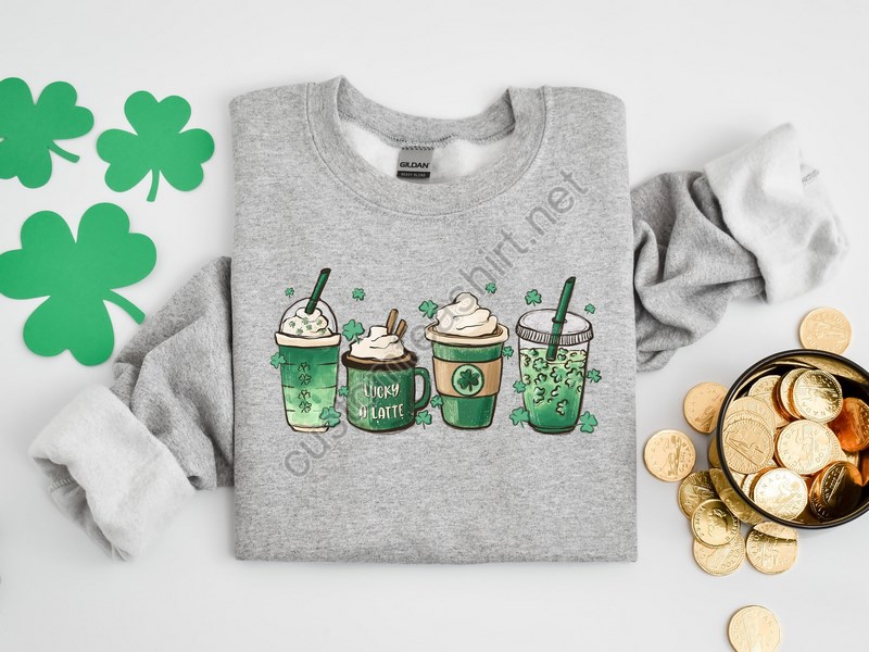 St Patrick's Coffee Shirt Lucky Latte Shirt St Patrick's Day Shirt Funny St Patrick's Day Shirt Shamrock Shirt St Patrick's Day Gift