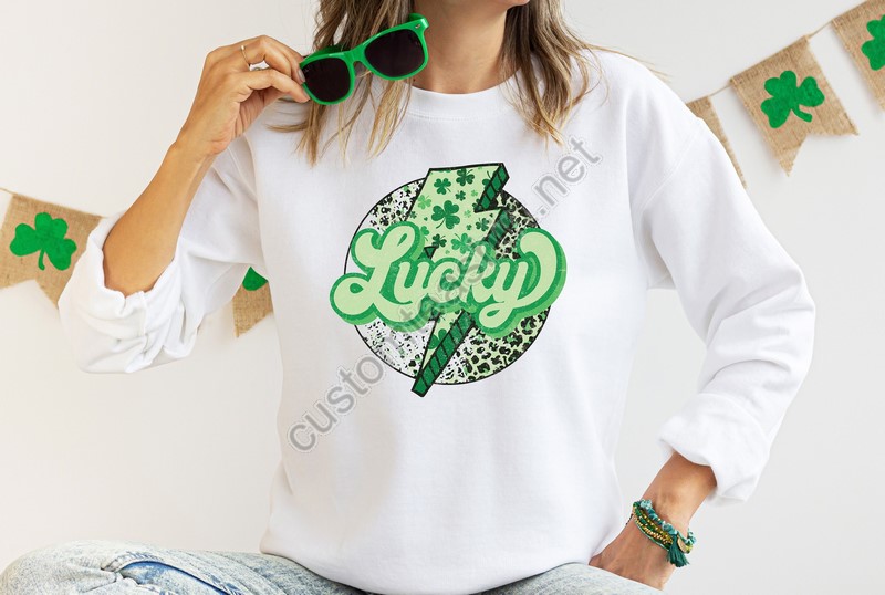 Retro Feeling Lucky Shirt Lucky Tshirt Irish T Shirt Shamrocks T-shirtfamily Matching St Patrick's Day Gift Teewestern Lucky Shirt