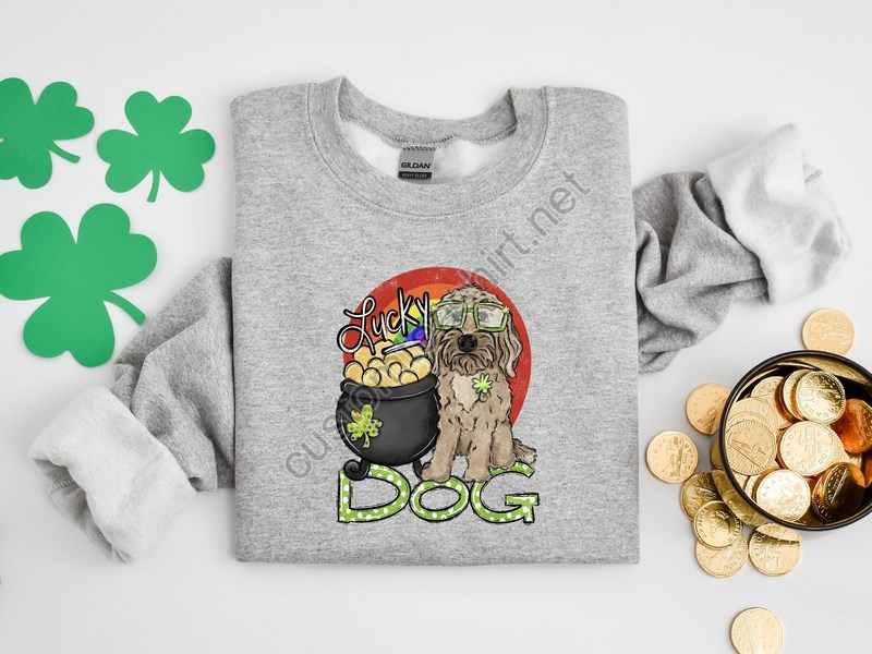 Lucky Dog Sweatshirtwomens St Pattys Shirt St Patricks Day Shirt Womens St Paddys Cute St Pattys Shirt St Pattys Women