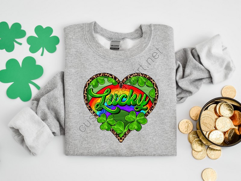 Lucky Leopard Heart Shirt Leopard Heart Lucky Shirt St Patricks Day Shirt Irish Day Shirt Clover Shirt Women St Paddy Day Shirt