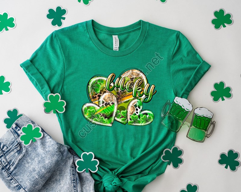 Lucky Leopard Heart Shirt Leopard Heart Lucky Shirt St Patricks Day Shirt Irish Day Shirt Clover Shirt Women St Paddy Day Shirt