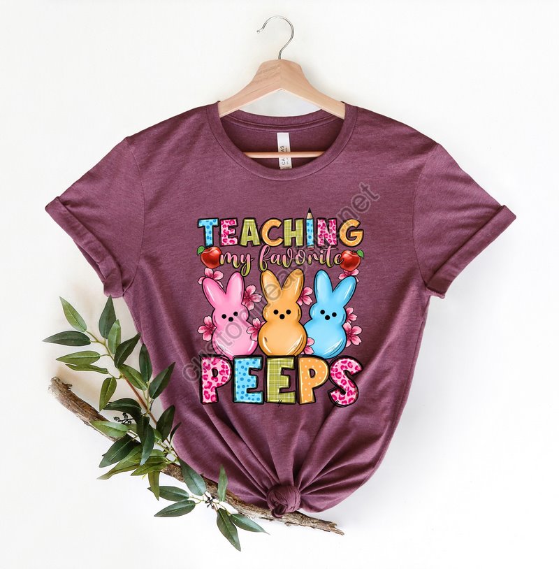 Teaching My Favorite Peeps Shirtteacher Shirteaster Teacher Shirt Teacher T-shirt Teacher Teepeeps T-shirt Easter Shirteaster Day