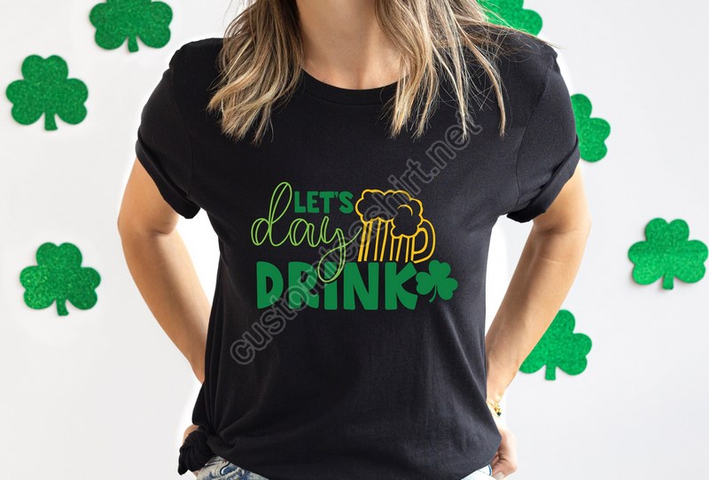 Drinking St Patrick's Day Shirt Beer Tshirt Funny St Patricks Day Tee Retro St Pattys Day Shirts Lets Day Drink Drinking Shirts Cute Saint