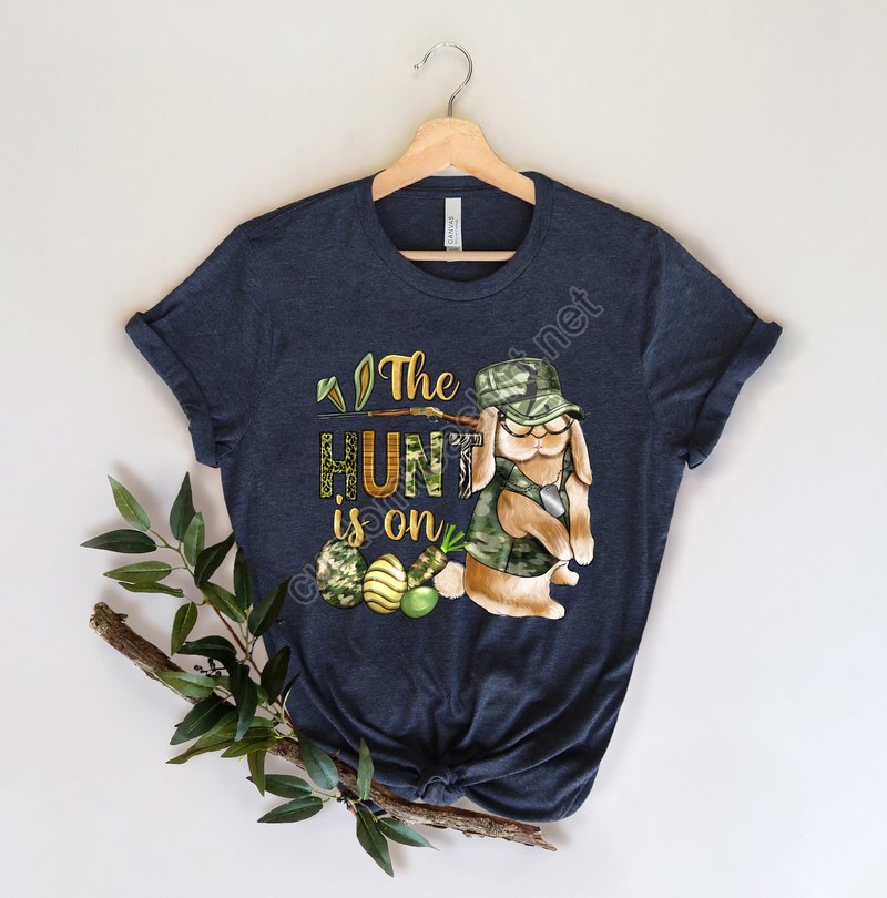 The Hunt Is On Shirt Christian Easter Shirt Easter Carrot And Camouflage Eggs Shirt Easter Shirt Gift For Womenhunter Shirt