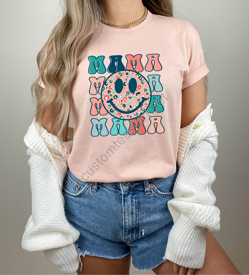 Mama Smiley Shirt Smiley Face Sweatshirt Aesthetic Mama Hoodie Happy Face Shirt For Mom Mothers Day Gift Mom's Birthday Gifts