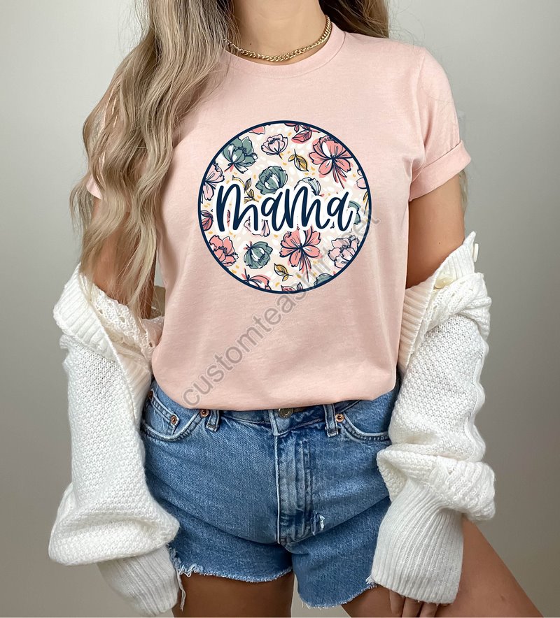 Mama Floral Shirt Mommy T-shirttrendy Mom Shirtretro Flower Mom Shirtwild Flower Mom Shirt Gift For Mom