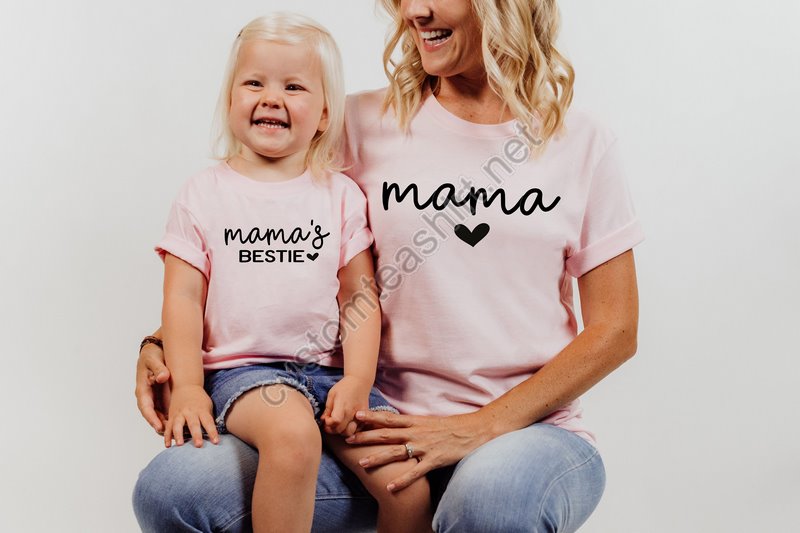 Mama And Mama's Bestie Shirts Mom And Daughter Shirts Mama And Daughter Shirts Mom And Girl Shirt Mama And Me Shirts Mother's Day Shirt