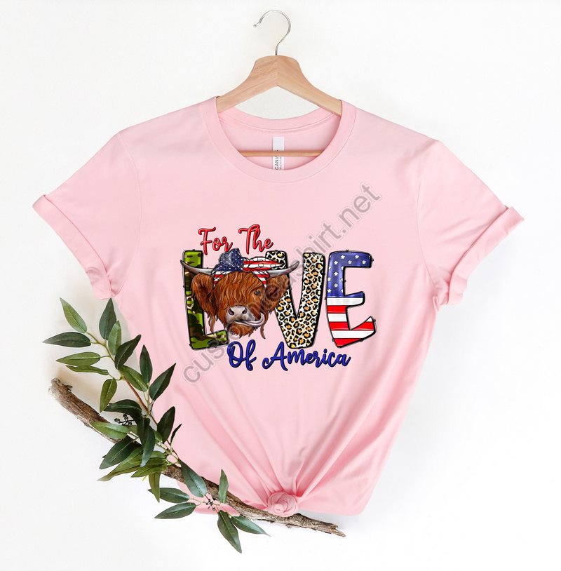 4th Of July Love Cow Shirt Independence Day Shirt Usa Flag Shirt Patriotic Shirt America Shirt Veteran Shirtcow Shirt