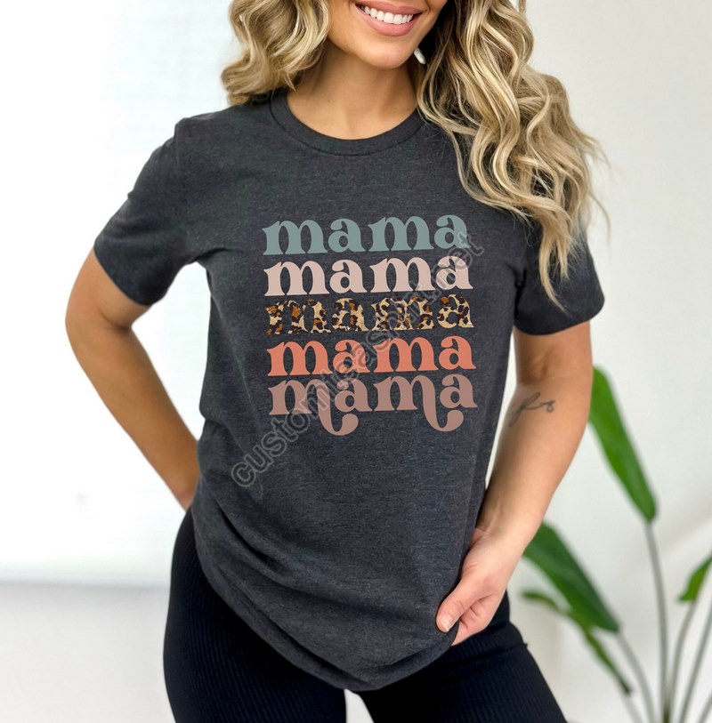 Retro Mama Shirt Leopard Mama Shirt Motherhood Shirt Cute Mom Shirtmothers Day Gift Mama T-shirtmom Life Shirtmama Shirt