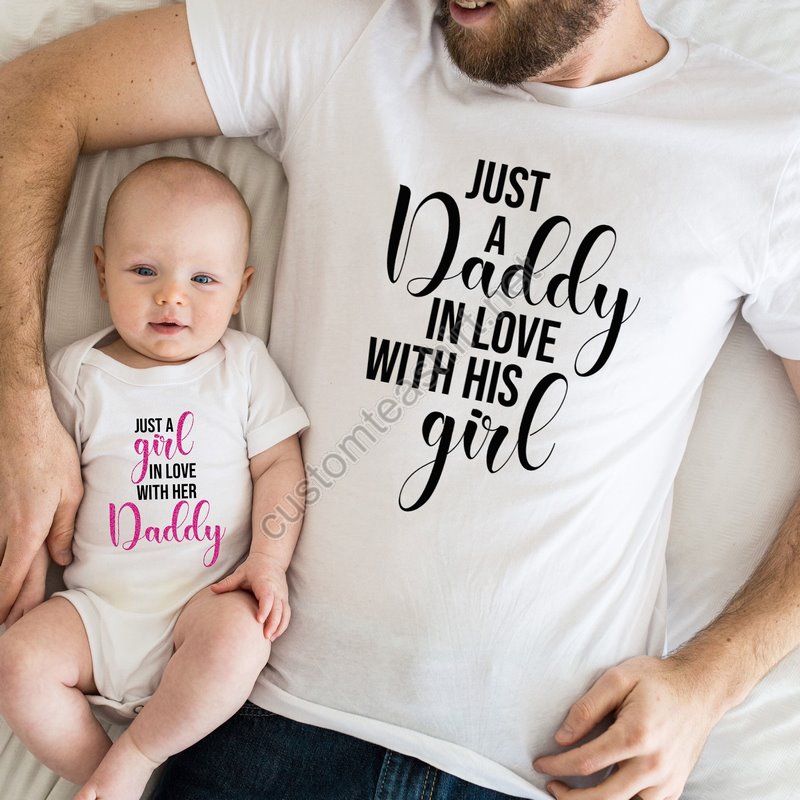 Just A Daddy In Love With His Girl Shirtjust A Girl In Love With Her Daddy Shirtfather Daughter Matching Shirtfather Birthday Gift