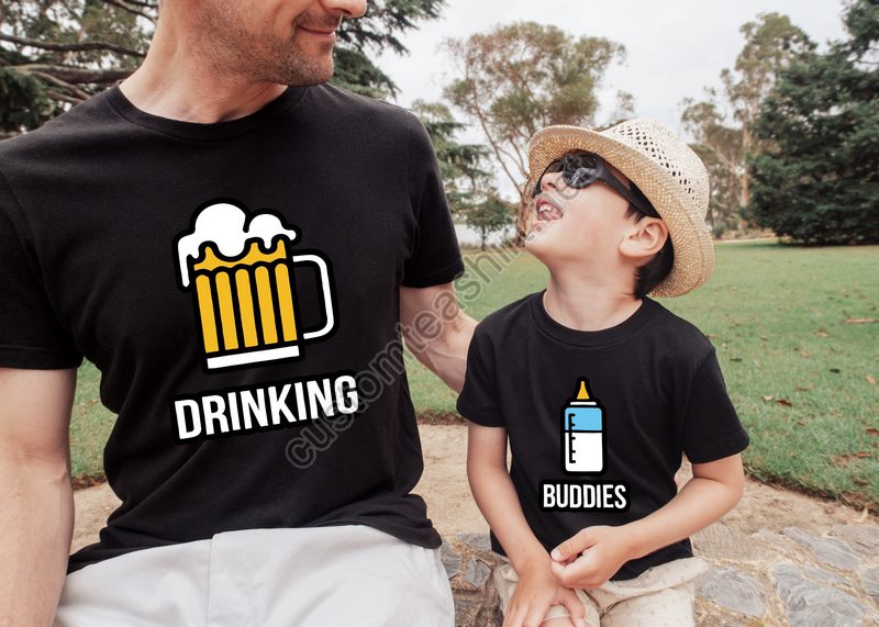 Daddy And Me Shirt Drinking Buddies Milk And Beer Family Matching Shirts Father And Son Father And Daughter New Dad Gift Dad And Son