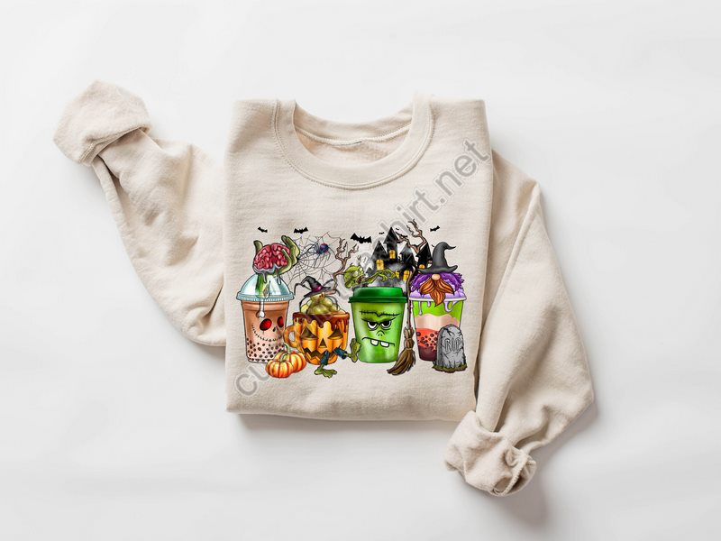 Skeleton Coffee Cups Sweatshirt Coffee Cups Sweatshirt Gnomes Coffee Cup Sweatshirt Gnomes Halloween Sweatshirt Coffee Lover Sweatshirt