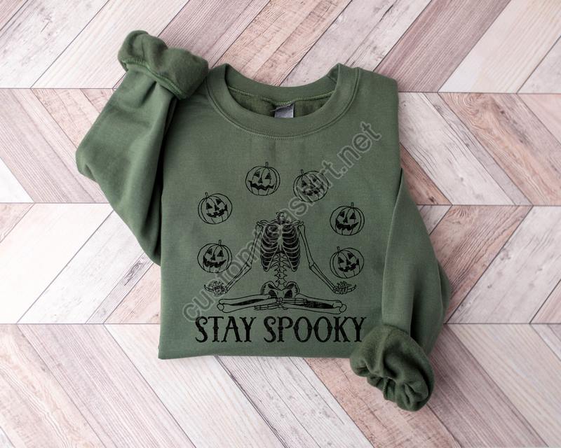 Spooky Sweatshirt Stay Spooky Sweatshirt Skeleton Sweatshirt Halloween Sweatshirt Womens Halloween Sweatshirt Halloween Shirt