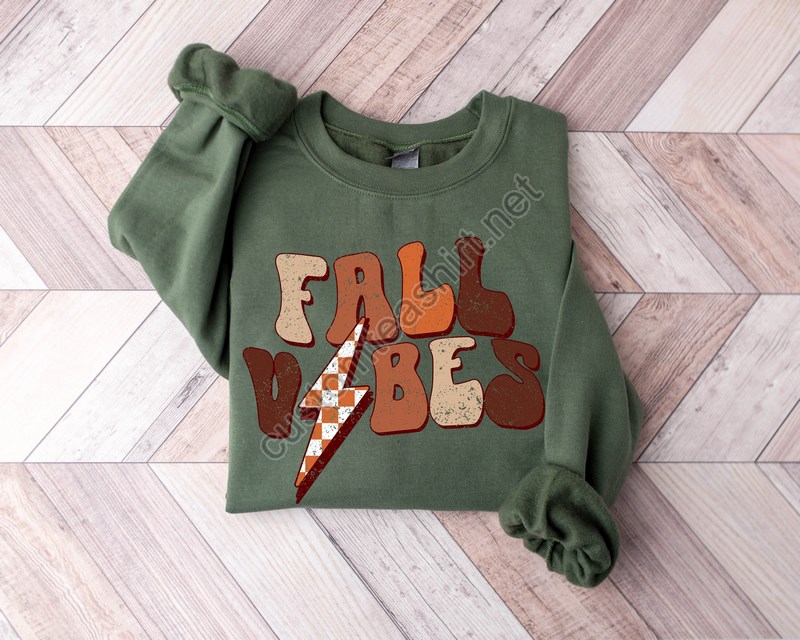 Fall Vibes Sweatshirt Thanksgiving Shirt Turkey Sweatshirt Family Sweatshirt Cute Autumn Sweatshirt Women Thanksgiving Sweater