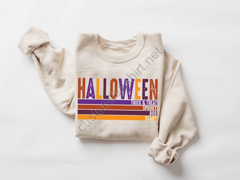 Halloween Trick Or Treat Sweatshirthalloween Trick-or-treathalloween Trick-or-treat Shirtfunny Halloween Shirtretro Halloween Sweatshirt