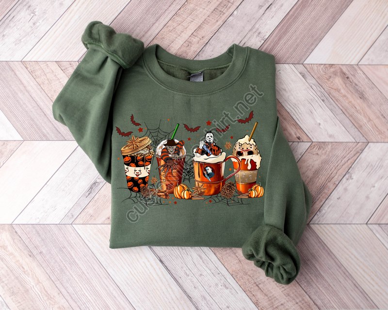 Skeleton Coffee Cups Sweatshirt Coffee Cups Sweatshirt Skull Coffee Cup Sweatshirt Skeleton Halloween Sweatshirt Coffee Lover Sweatshirt