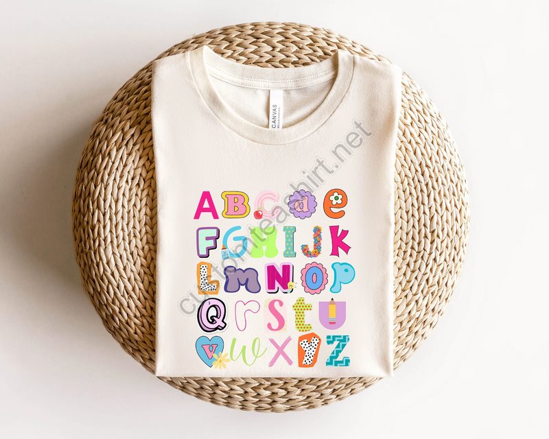 Alphabet Shirt Teacher Appreciation Teacher Gift 1st Grade T-shirt New Teacher Gift First Day Of School Abc Shirt First Grade Shirts