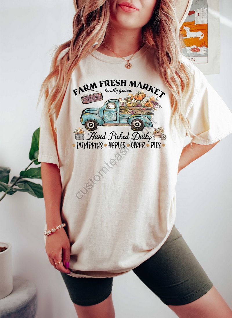 Fall Sweatshirt Farm Fresh Pumpkins Sweatshirt Thanksgiving Sweatshirt Cute Fall Sweatshirt Women Graphic Sweatshirt Pumpkin Sweatshirt