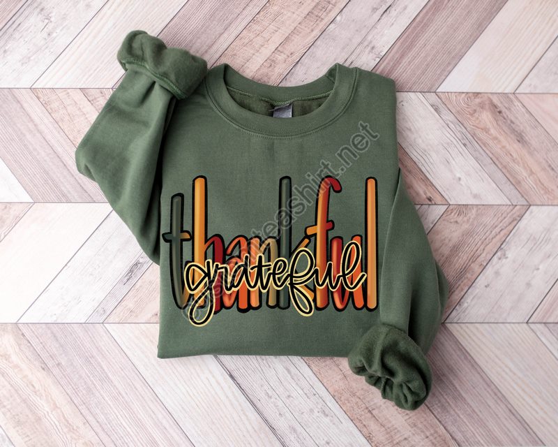 Thankful Grateful Blessed Sweatshirt Thanksgiving Sweatshirt Fall Sweatshirt Thanksgiving Gift Thankful Sweatshirt Grateful Sweatshirt