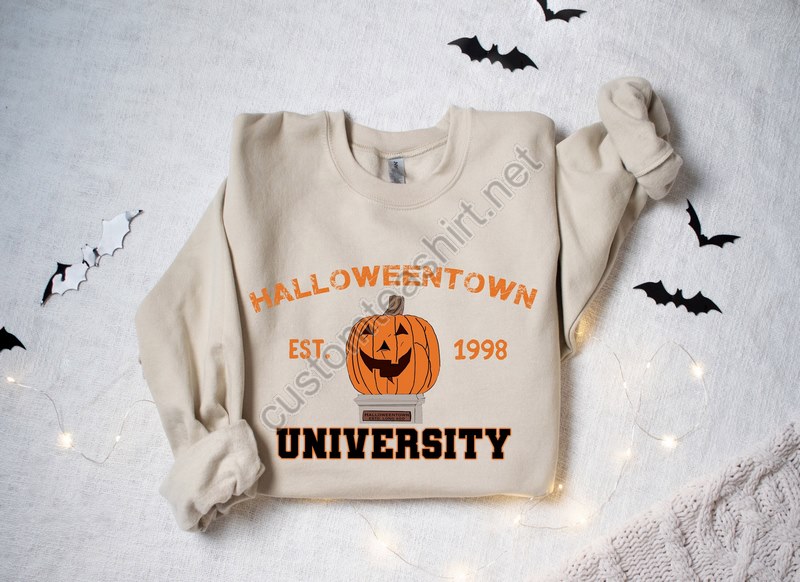 Halloween Town University Est 1998 Shirt Retro Halloween Sweatshirt Women Halloween Party Spooky Season Trick Or Treat Halloween Matching