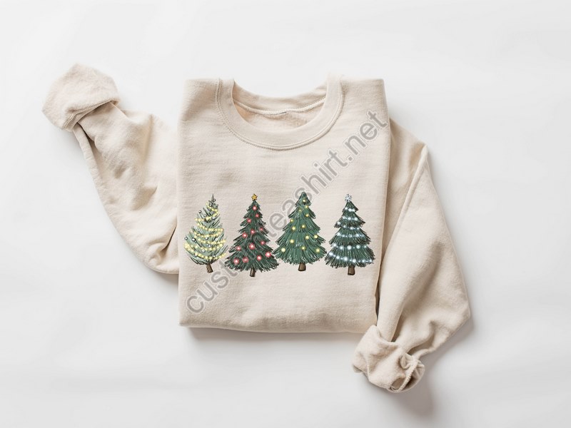 Christmas Sweatshirt Christmas Sweater Christmas Crewneck Christmas Tree Sweatshirt Holiday Sweaters For Women Winter Sweatshirt