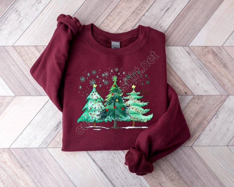 Christmas Sweatshirt Christmas Sweater Christmas Crewneck Christmas Tree Sweatshirt Holiday Sweaters For Women Winter Sweatshirt