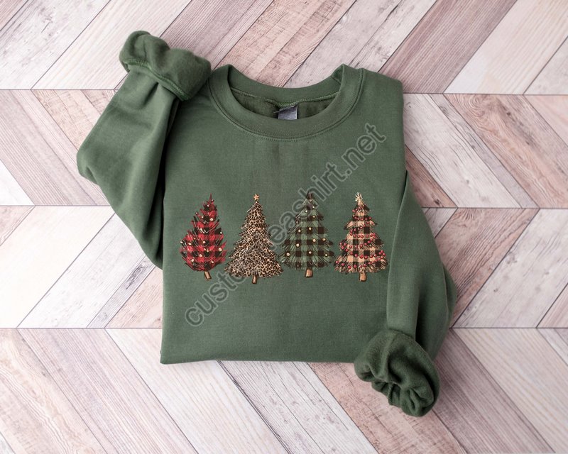 Christmas Sweatshirt Christmas Sweater Christmas Crewneck Christmas Tree Sweatshirt Holiday Sweaters For Women Winter Sweatshirt