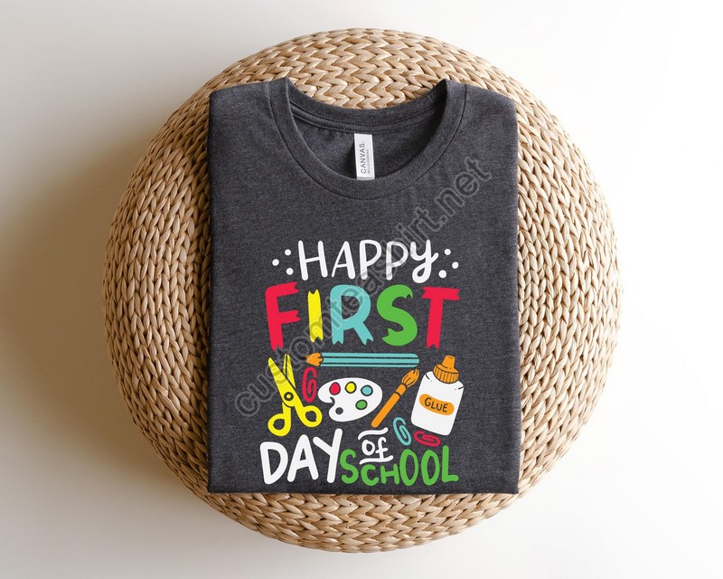 Happy First Day Of School Shirtteacher Gift Gift For Teachers Kindergarten Teacher Teacher Appreciationback To School Shirt