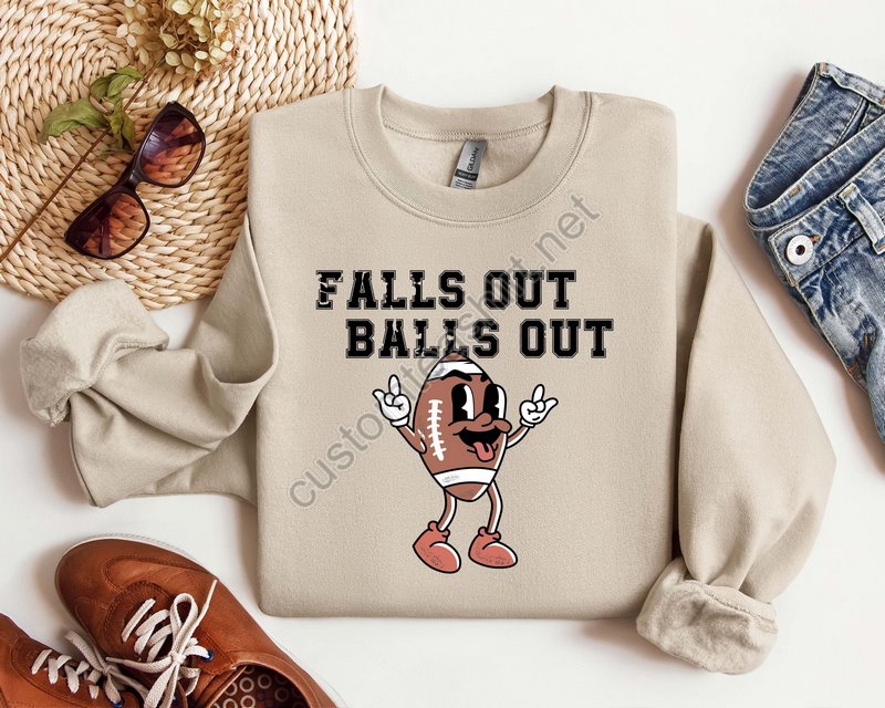 Falls Out Balls Out Hoodie Cute Fall Sweatshirt Tis The Season Hoodie Football Season Sweatshirt Football Hoodiegame Day Sweatshirt