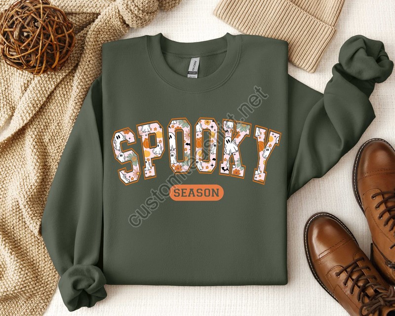 Spooky Season Sweatshirt Retro Spooky Shirt Spooky Halloween Halloween Shirt Fall Vibes Cozy Season Shirt Cute Fall Shirt