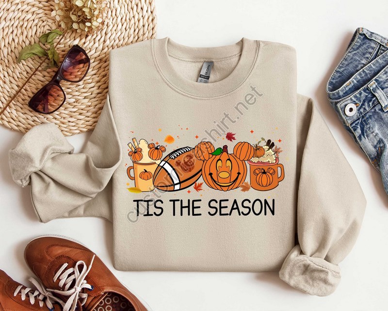 Tis The Season Fall Sweatshirt Football Season Sweatshirts Fall Sweatshirts And Hoodies Fall Pumpkin Crewneck Autumn Crewnecks