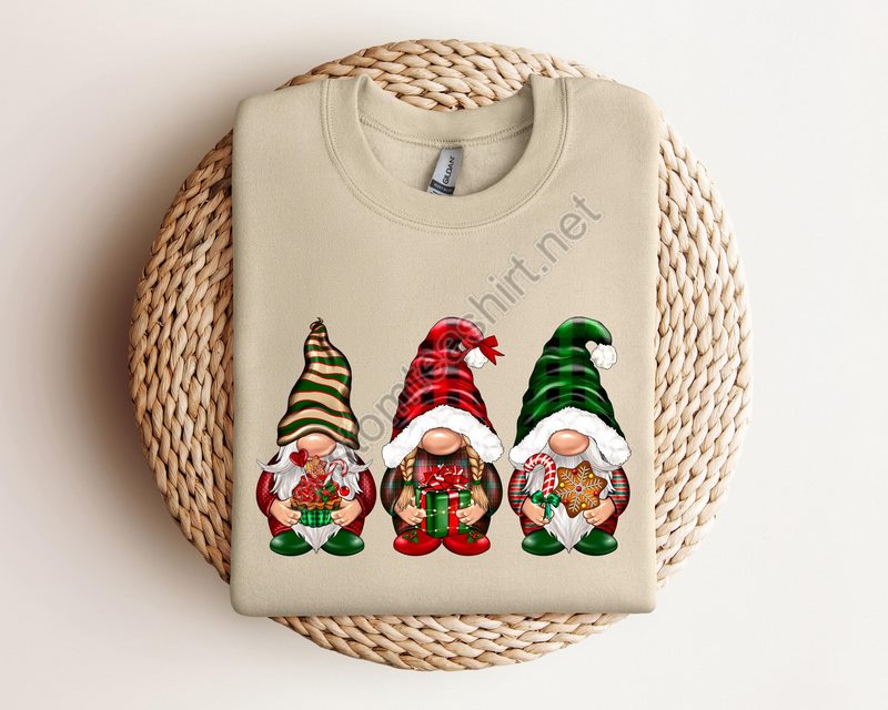 Christmasgnomes Sweatshirt Merry Christmas Sweatshirt Buffalo Plaid Gnomes Cute Gnomes Sweatshirt Christmas Gift Holiday Sweatshirt