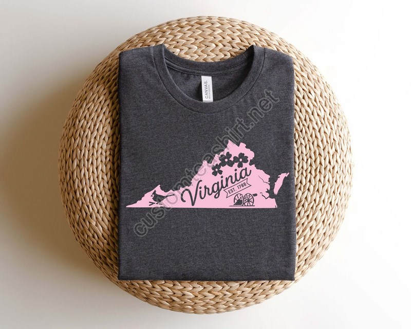 Virginia Shirt Virginia Map Shirt Virginia State Shirt Virginia State Map Shirt Virginia Apparel Virginia Giftvirginia Lover Shirt