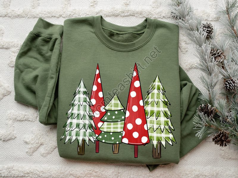 Christmas Sweatshirt Christmas Sweater Christmas Crewneck Christmas Tree Sweatshirt Holiday Sweaters For Women Winter Sweatshirt