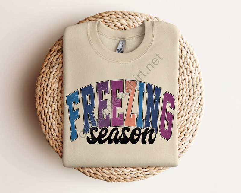 Freezin' Season Sweatshirt Holiday Season Sweatshirt Womens Holiday Sweatshirt Freezing Cold Sweatshirt Christmas Gift Christmas Shirt