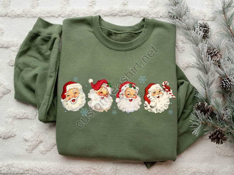 Retro Santa Christmas Sweatshirt Christmas Santa Sweatshirt Retro Santa Shirt Gift For Women Santa Sweatshirt Women Gift For Christmas