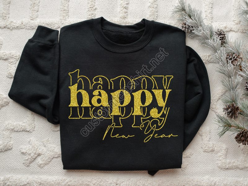 Happy New Year Sweatshirt Happy New Year 2024 Girls New Year Trip Hoodie 2024 Holiday Sweatshirt New Year Party Sweatshirt