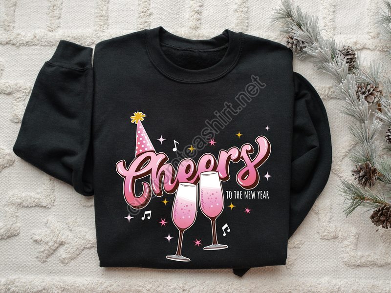 Cheers To The New Year Shirt2024 Happy New Year Sweatshirthappy New Year Shirt New Years Shirt 2023 Christmas Happy New Year Shirt