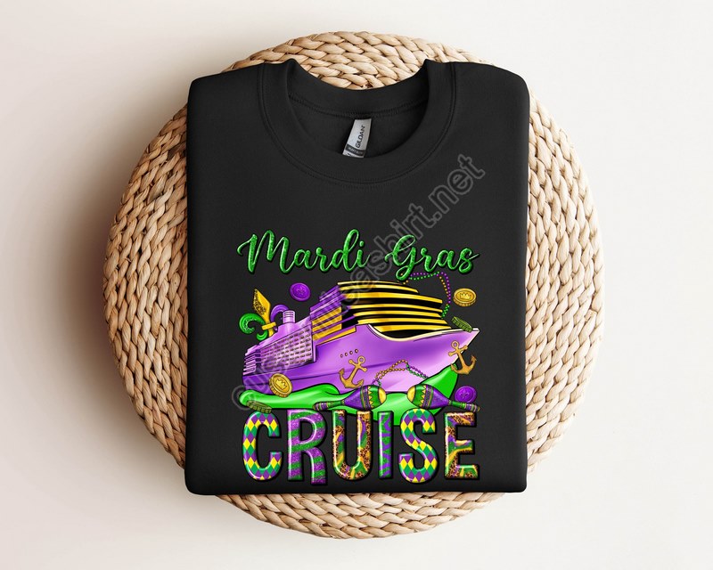 Mardi Gras Cruise Crew Sweatshirt Mardi Gras Cruise Family Squad Shirts Matching Family Carnival Shirt Mardi Cruise Party Shirt