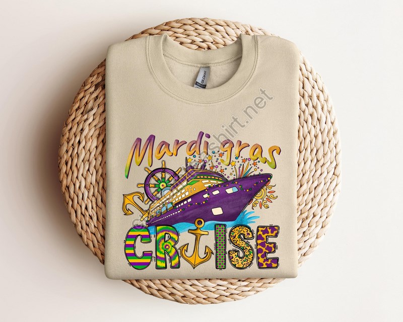 Mardi Gras Cruise Crew Sweatshirt Mardi Gras Cruise Family Squad Shirts Matching Family Carnival Shirt Mardi Cruise Party Shirt