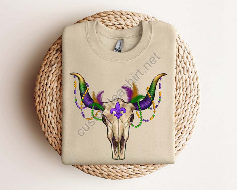 Mardi Gras Bull Skull Sweatshirt Hoodie Mardi Gras Shirt This Girl Needs A Drink Mardi Grass Festival Shirt New Orleans Shirt