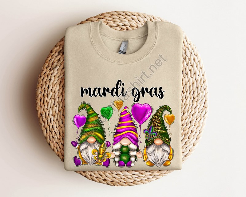 Mardi Gras Gnomies Sweatshirt Mardi Gras Gnome Shirt Mardi Gras Gnome Mardi Gras Shirt Mardi Gras Tshirt Mardi Gras Gnome Tee